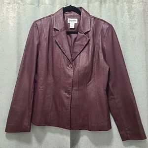 Bagatelle Burgundy Leather Blazer